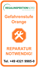 Gefahrenstufe Orange Reparatur notwendig Nutzung nur nach Freigabe