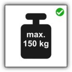 Maximale Belastung 150 kg